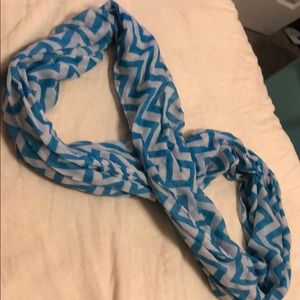 Blue and White Chevron Infinity Scarf
